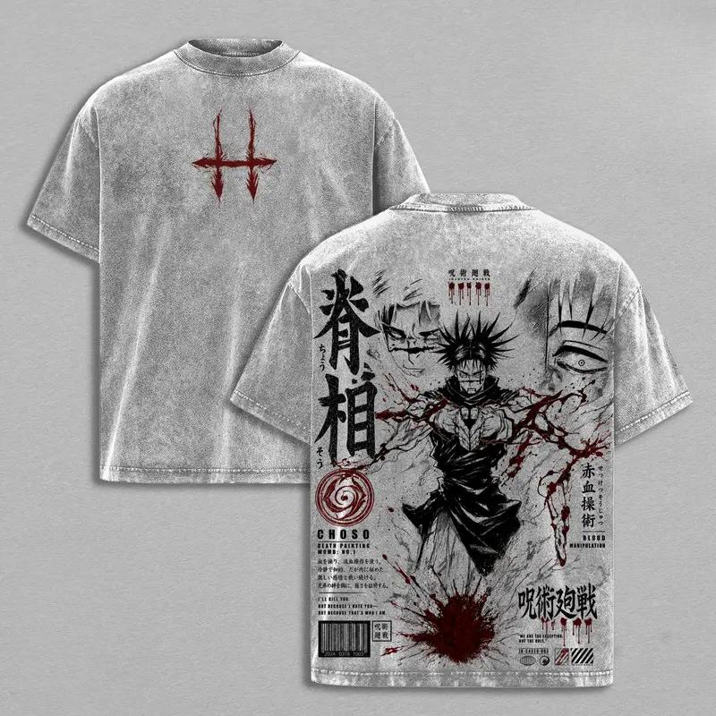 Горячая Аниме Jujutsu Kaisen Чосо Графическая Футболка Мужская Женская Одежда с Коротким Рукавом Стирка Хлопок Футболка Повседневная Футболка Харадзюку Футболка