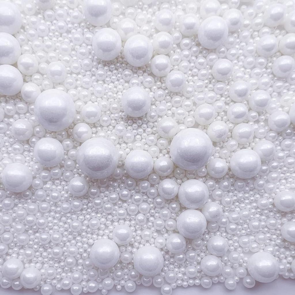 White Sprinkles Pearls for Cake Cupcake Cookie Decorating Ice Cream Toppings Celebrations Shaker Jar Wedding Shower Party Supply