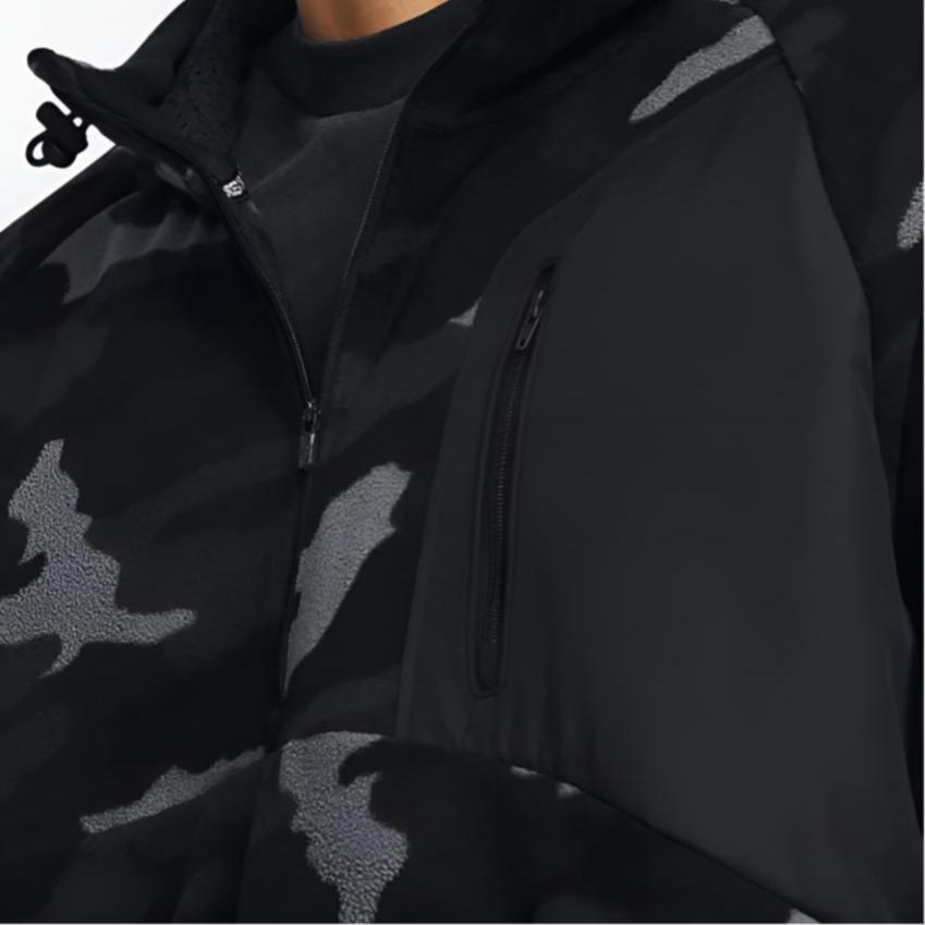 Under Armour Толстовка с капюшоном из микрофлиса с камуфляжным принтом, карманом на молнии с длинным рукавом, мужские толстовки с капюшоном, черная 1378982-001
