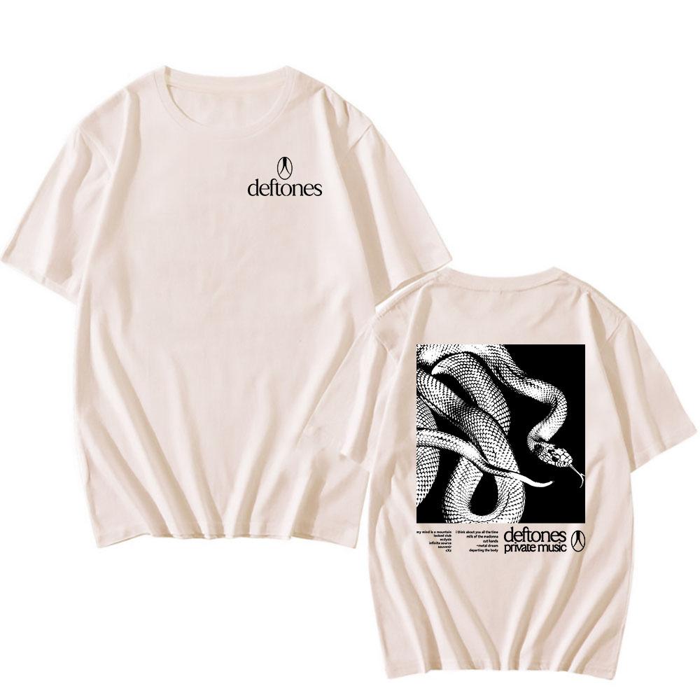 Унисекс хлопковая футболка с графикой змеи Deftones - Повседневная с коротким рукавом стандартной посадки
