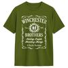 Men TShirts Supernatural Winchester Brothers Funny 100 Cotton Tees Short Sleeve  T Shirts O Neck Clothing Party
