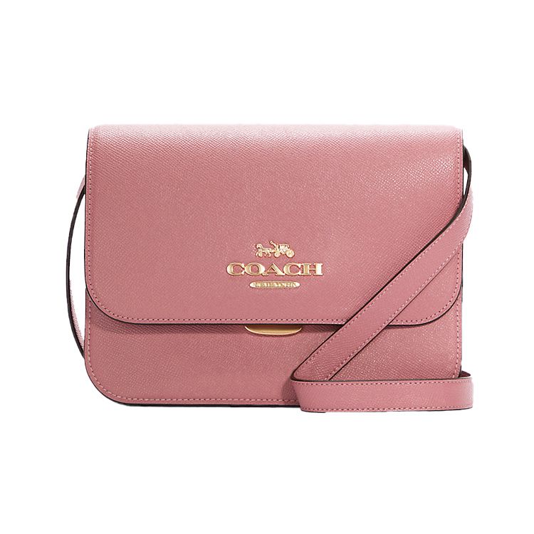 Coach Brynn Series 25 Solid Color Gold Letter Logo Flap Leather Shoulder Crossbody Bag Medium Women bags Cherry-Blossom-Pink C5632-IMOUS