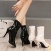 Women's Shoes 2024 High Quality Slip-on Women's Boots Fashion Pleated Office and Career Sexy Pointed Zapatos