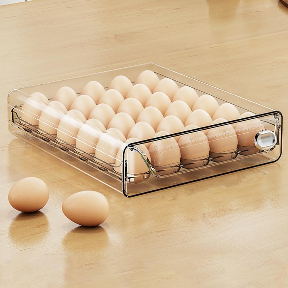Transparent Egg Storage Box Double Layer Egg Container Egg Preservation Box Refrigerator