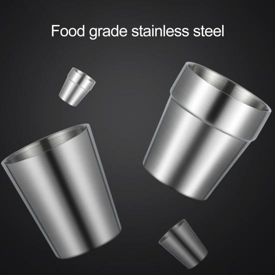 201 Нержавеющая стальная чашка штабелируемая кружка для питья с двойными стенками и вакуумной изоляцией для кофе