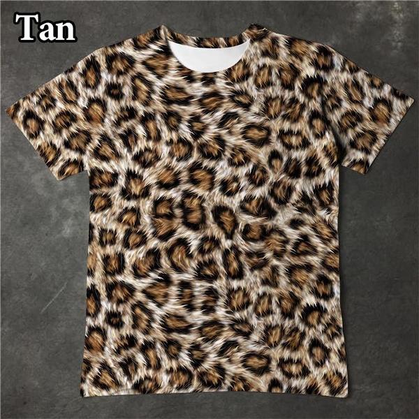 Летний топ с круглым вырезом и 3D-узором из кожи животных, змеиный леопардовый принт, модные повседневные футболки с короткими рукавами для мужчин