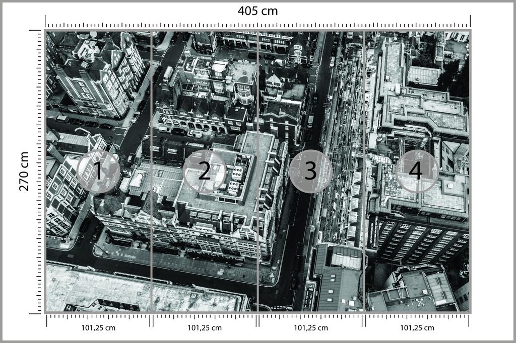Фотообои Лондон Черно-Белые Флизелин 405x270