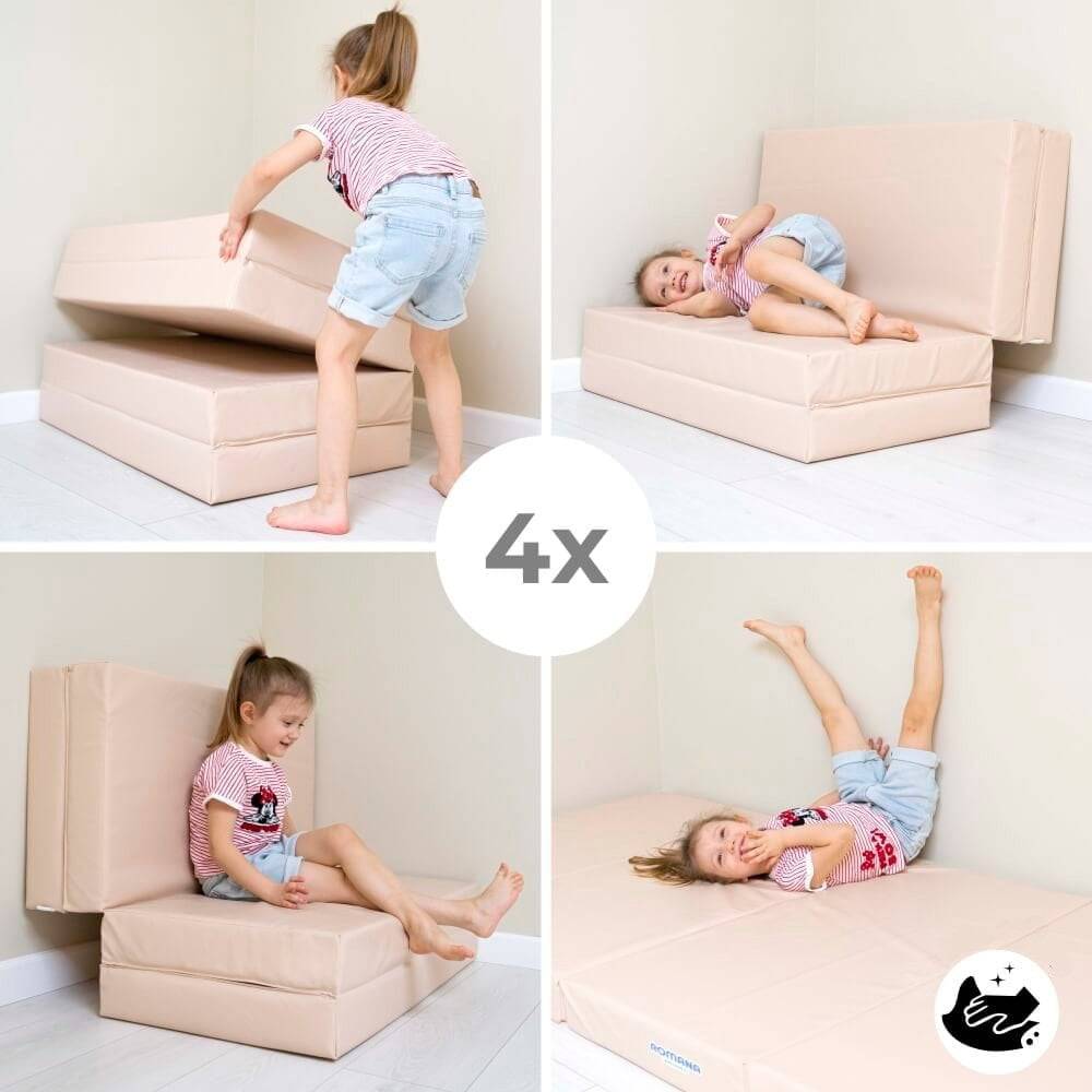 Гимнастический мат Comet 200x100x10 (4 штуки) - бежевый