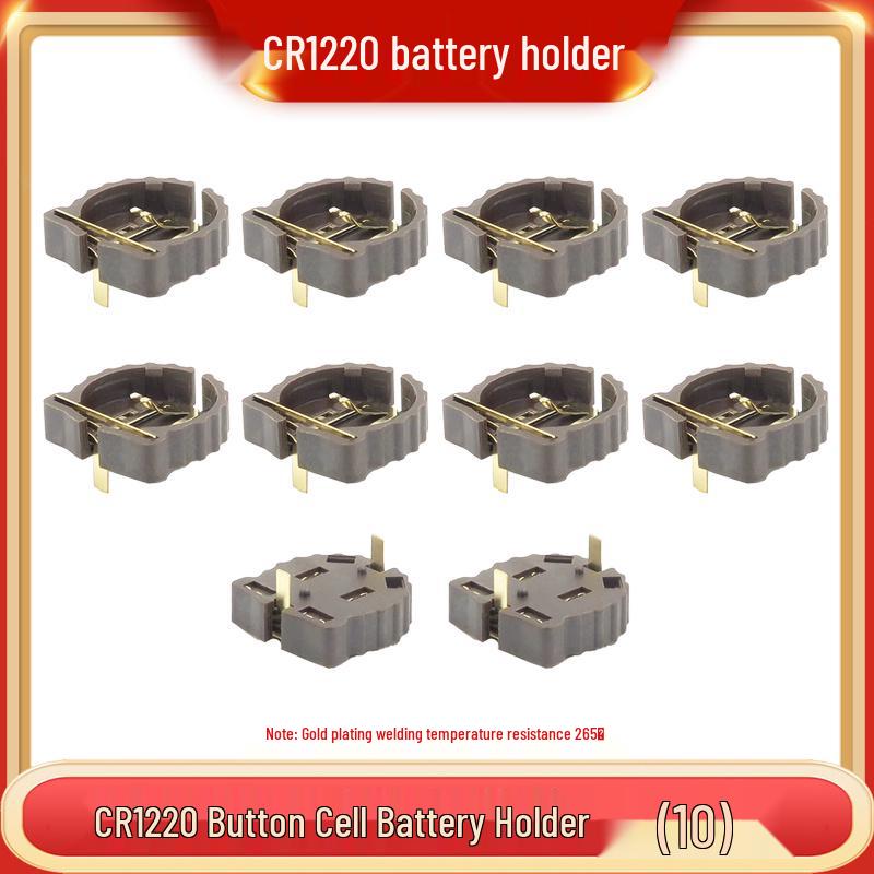 3V Coin Battery Holder for CR2032, CR1220, CR1632, CR2450 - Spring Contact SMD Connector