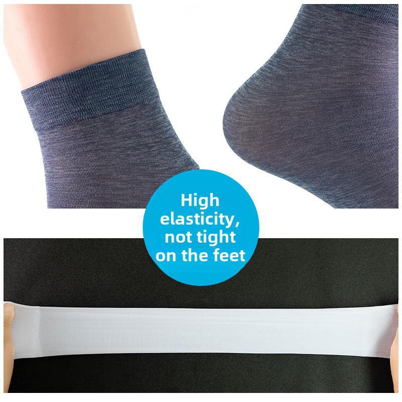 Men's Summer Ice Silk Thin Breathable Deodorant Mid-Tube Black Business Socks