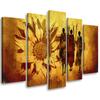 Five Piece Picture Canvas Print Africa Sunflowers Yellow