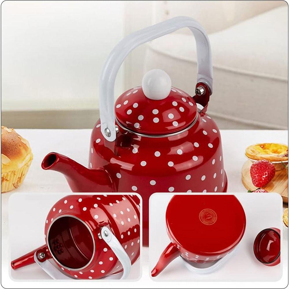Handmade Enamel Tea Kettle European Style Tea Pot Teakettle Water Jug Restaurant