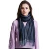 EURKEA Cashmere Day Women's Scarf/Stole, 100% Cashmere, Two-Color Reversible, Valentine's Day/White Gift, KASHIMIA20-C (Dark Navy)
