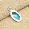 Blue Topaz Gemstone 925 Sterling Silver Handmade Pendant Wonderful Jewelry For Her