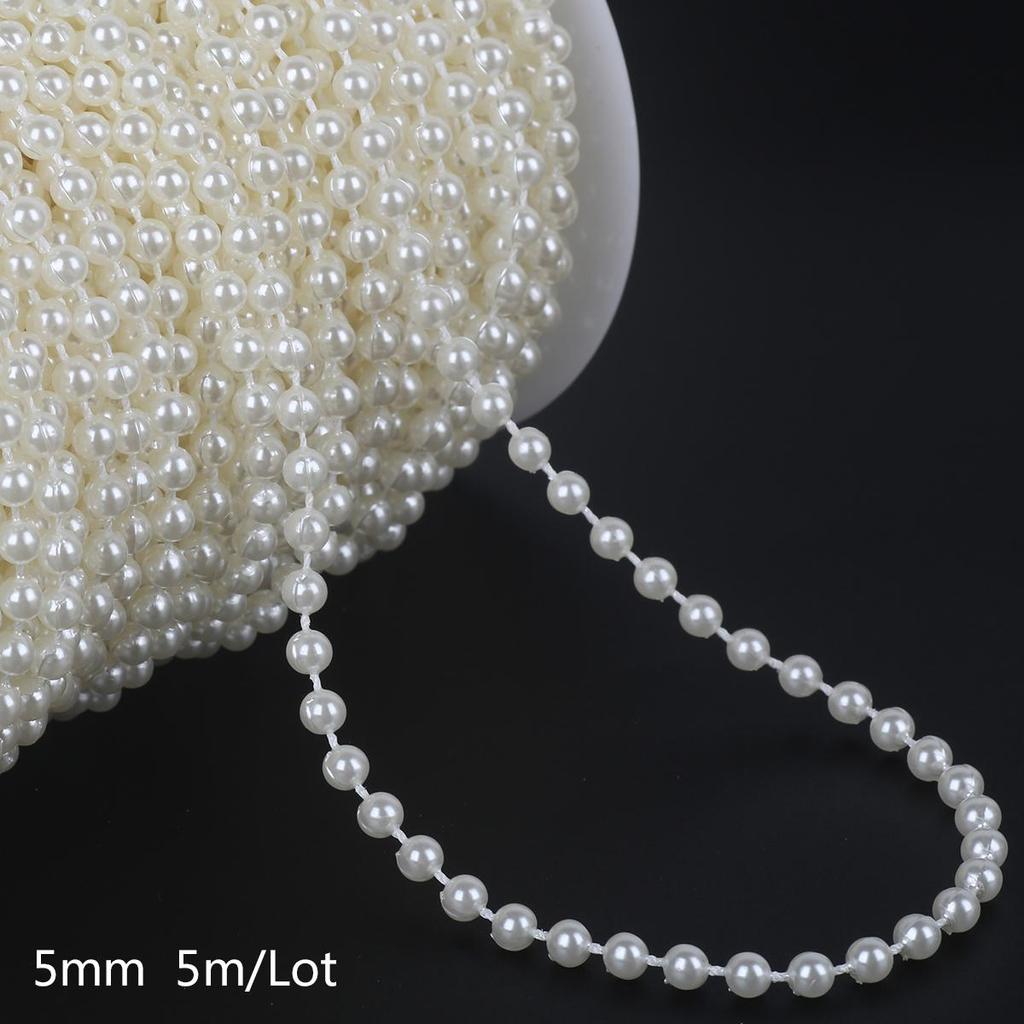 3-10mm ABS Pearl Beads Chain Garland Wedding Party Decoration DIY Craft Scrapbook Garment Decoration
