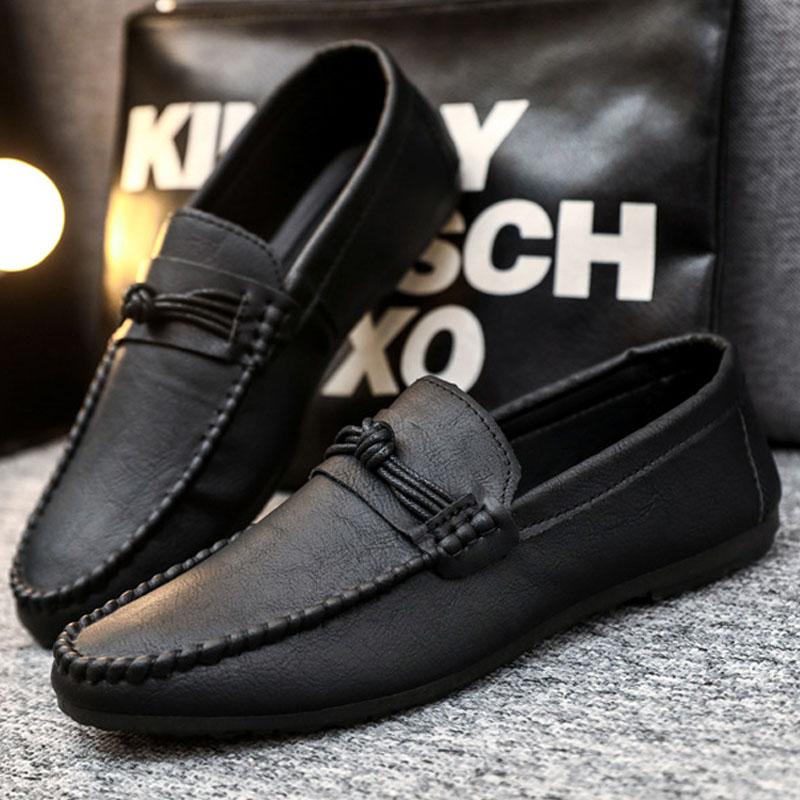 Мужская повседневная обувь весна-лето новые мягкие мокасины без застежек Zapatos De Hombre удобные туфли на плоской подошве мужские туфли из микрофибры из кожи