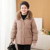 Зимняя куртка средней длины на пуху для женщин среднего и пожилого возраста, утолщенная куртка с хлопковой подкладкой