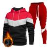 Mens Womens Casual Sportswear Set Hooded Long Sleeve Top Pants Color Block Two Piece Outfit Fall Season