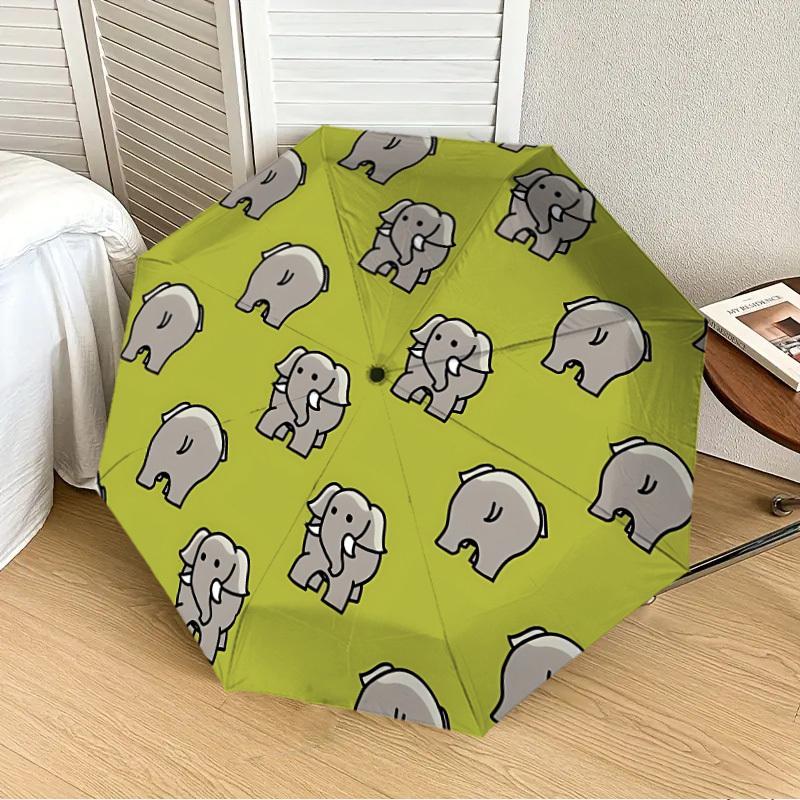 1pc Elephant Print Automatic Open/Close Umbrella, Formal Events - Ideal Gift for Family or Friends, Outdoor Accessory yy251211115