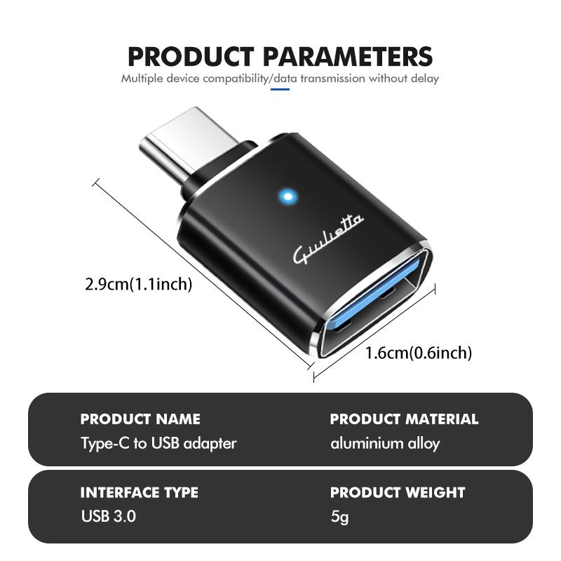 For Alfa Romeo Car Type-C To USB Power Adapter Fast Data Transfer and Charging Adapter 159 Giulietta 156 147 Giulia Mito GT