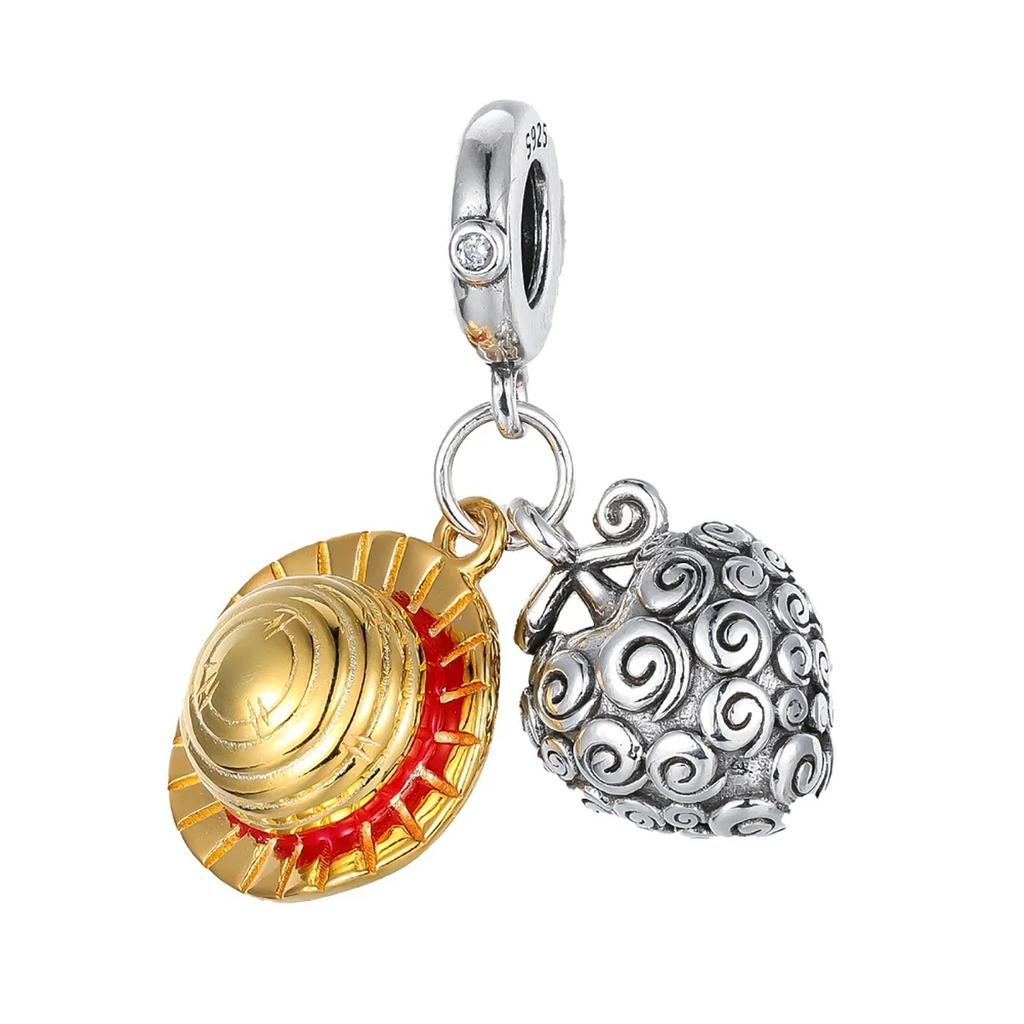 Подвески-Шляпа Соломенного Шляпника и Плод Огня Для Браслета Original Charms Медная Бусина-Шарм Для Женских Украшений Тики