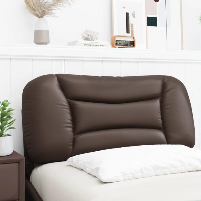 VidaXL Coussin de Tête de Lit, Oreiller de Lecture avec Fermeture à Glissière, Coussin de Lecture pour Lit Chambre, Marron 374546