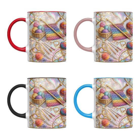 325/450 мл Кружка для вязания и шитья с ручкой, термостойкая керамическая, большой емкости, для чая, молока, воды, подарок для любителя шитья