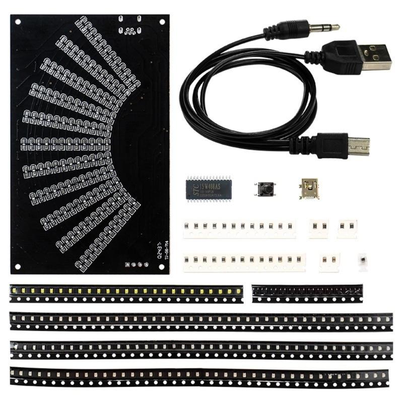 DIY LED Sound Spectrum Analyzers Kit With PCB Board And Protective Enclosure For Electronics Learning Projects