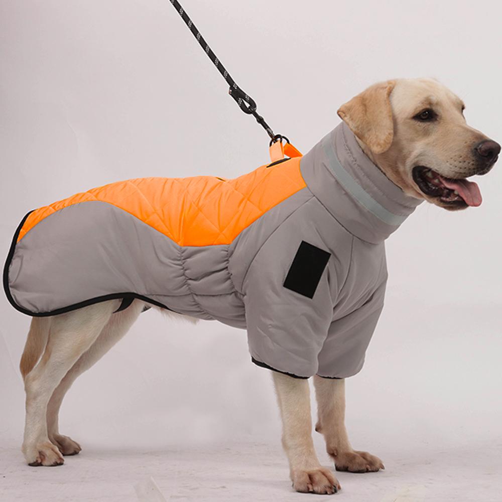 Зимняя куртка для собак, светоотражающий жилет с высоким воротником, теплая одежда для больших собак, водонепроницаемая ветрозащитная куртка для собак в холодную погоду для средних и больших собак