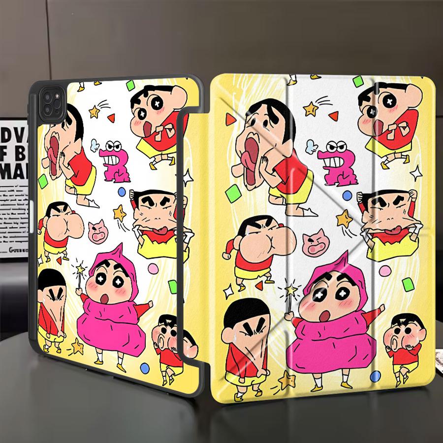 Cute Cra-yons Shin-chans Anime Holder Cover Tablet Case For iPad Air 4 5 M3 M2 1 2 M4 11inch Pro 11th 10th 9th 8th 7th 12.9inch