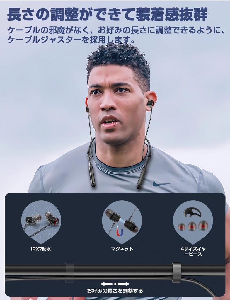 Новые 2025 Нашейные наушники с регулируемой длиной и Bluetooth 40 часов Bluetooth CVC Шумоподавление Быстрые Спортивные наушники с магнитным автоматическим регулированием громкости