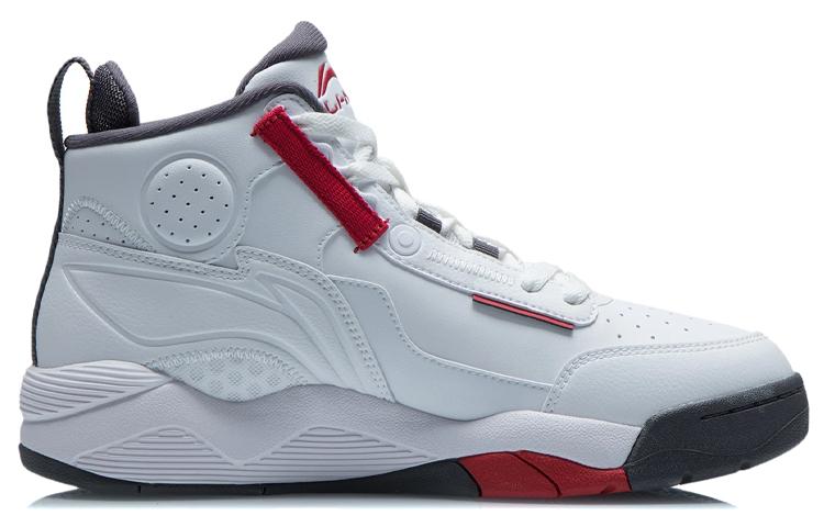 Li Ning Баскетбольные кроссовки мужские высокие белые/черные/красные AGBR081-1