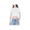 Calvin Klein Solid Short Sleeve T-Shirt Women Tops White J224288-YAF