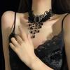 Palace necklace, Halloween, Dark Princess lace collarbone chain, niche choker, Gothic necklace, European and American retro
