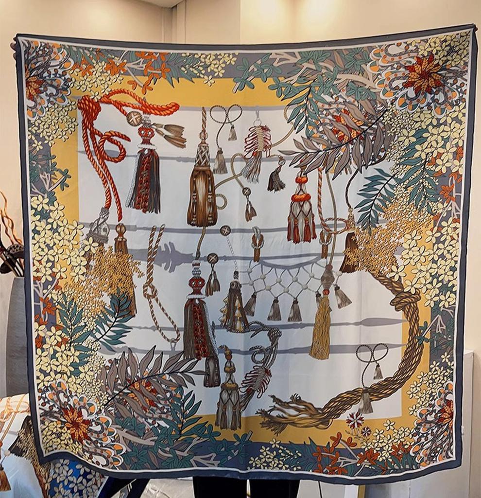 Suhang Silk Scarf 110 Silk Double Crepe Large Square Scarf Sun Protection Breathable Mulberry Silk Shawl Scarf Versatile