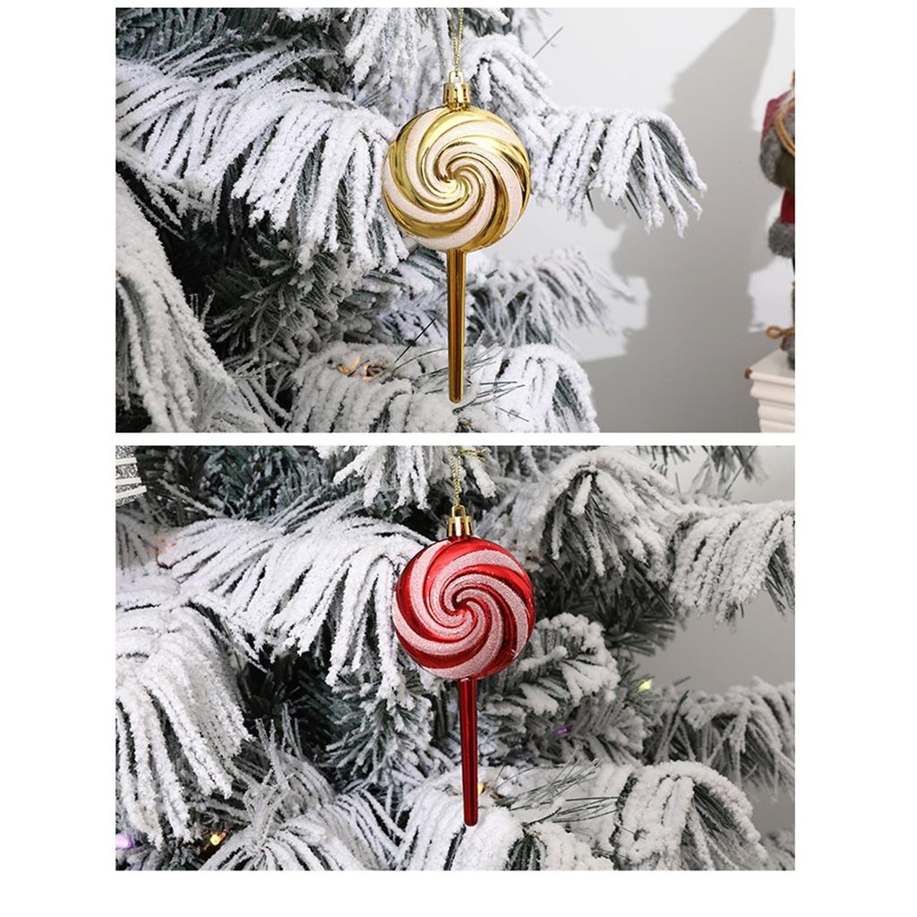 Set of 4 Colorful Acrylic Candy Christmas Lollipop Ornament Festive Decorations for Christmas Tree Party