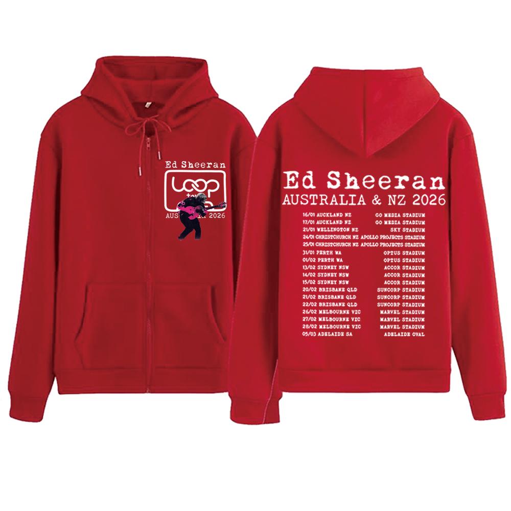 Худи на молнии Ed Sheeran Loop Tour для мужчин и женщин, пуловеры в стиле харадзюку, уличная одежда, толстовка