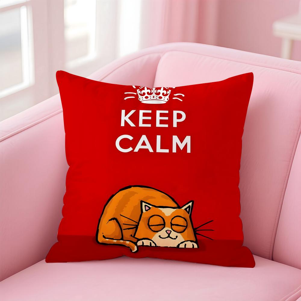 Модная Минималистичная Повседневная Чехол для Подушки Аниме K-Keep Calm Наволочка Мягкая Приятная Ткань и Скрытая Молния