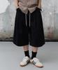AGOD Double-Pleat Elastic String Bermuda Shorts [Black]