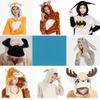 Couple's Autumn Winter Warm Robe Cartoon Animal Onesie Hooded Pajamas Flannel Homewear