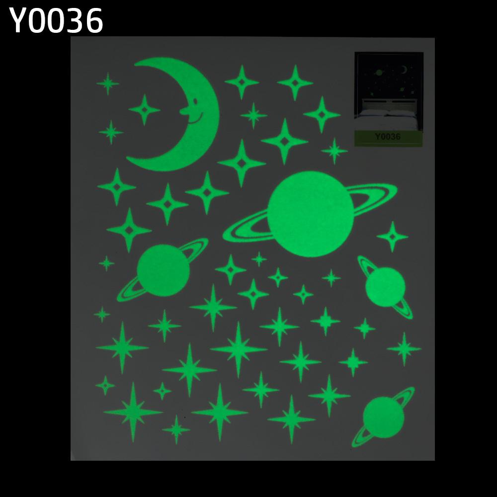Сделай сам Виниловое украшение для дома Детская спальня Ночной свет Луна Светится в темноте Флуоресцентная наклейка Звезда Светящиеся наклейки на стену