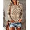 Women Long Sleeve T Shirt Christmas Tree Ornament Snowflake Print Soft Breathable Casual Holiday Autumn Winter Fashion Clothing