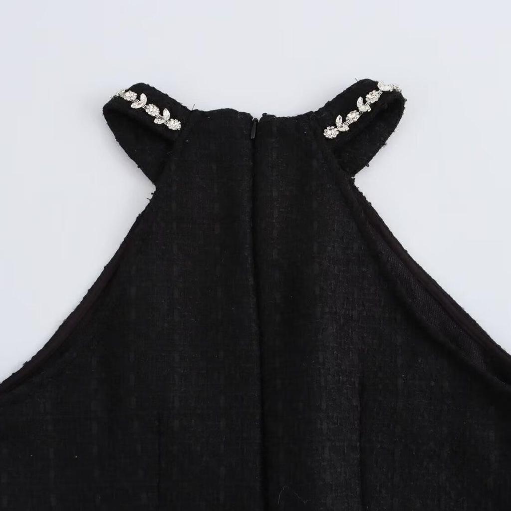 2024 Осень Женское Европейский и Американский Стиль Платье Халтер с Кружевом и Шипами