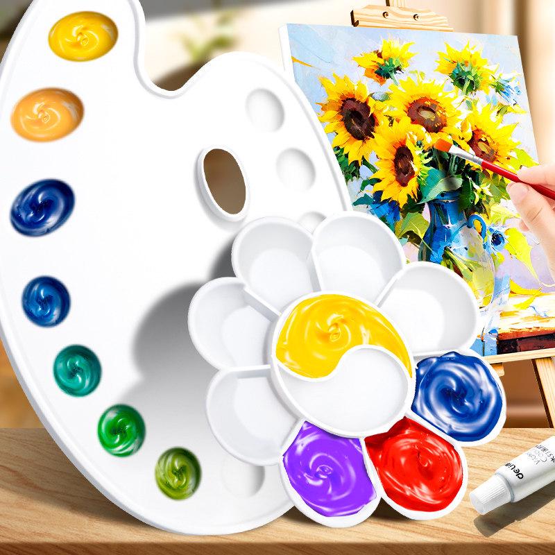 Plum Blossom Color Mixing Palette for Painting - Large Gouache and Watercolor Dish for Art Students and Children