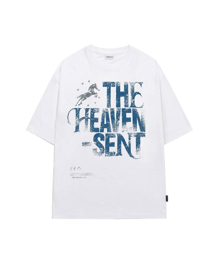 ODDSTUDIO Белая оверсайз футболка со звездной лошадью 'Heaven Scent'