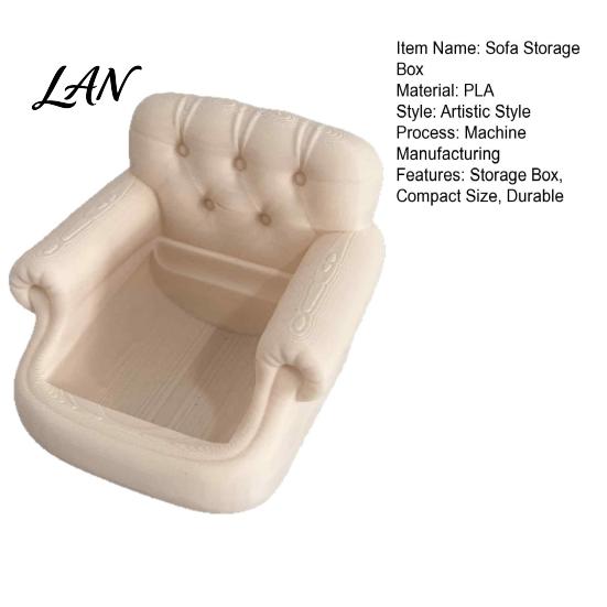 Compact Table Organizer Mini Retro Sofa Storage Box, Durable 3D Print PLA Organizer,Compact Decorative Bin Container for Small Items Jewelry