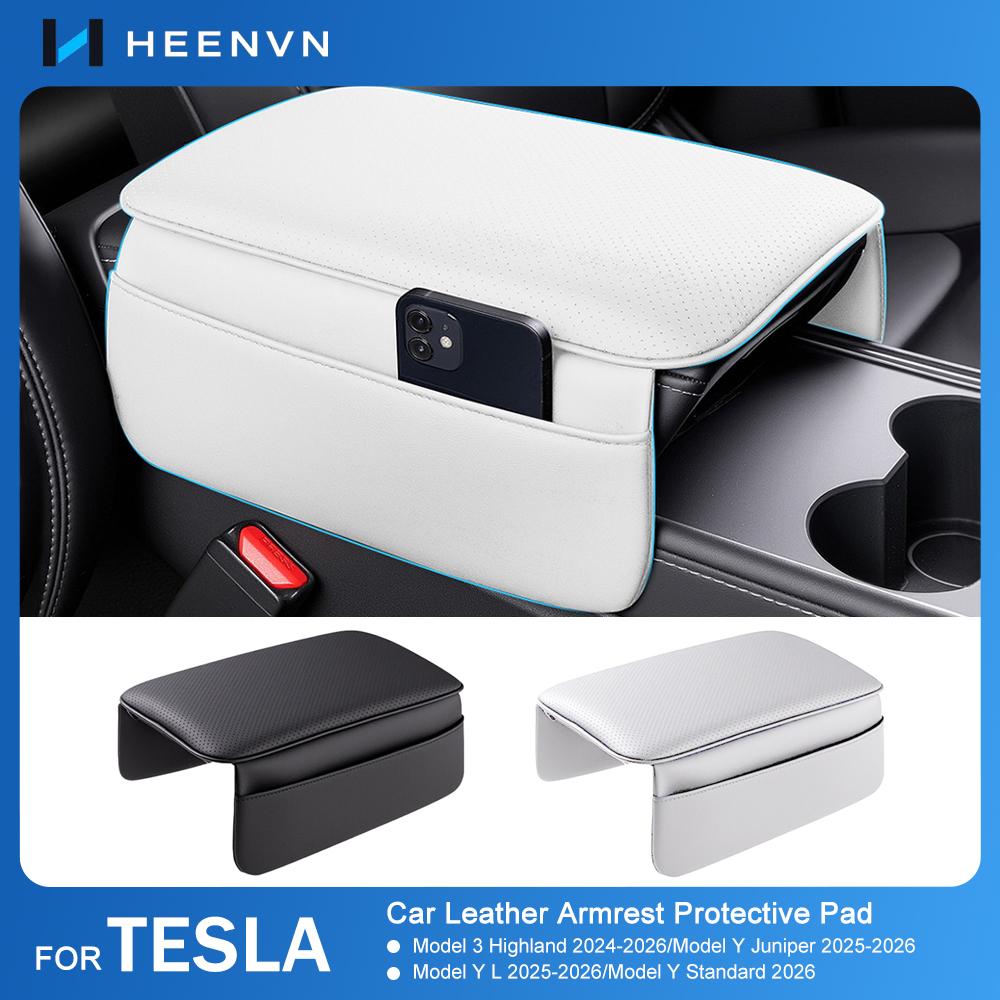 Heenvn Для Tesla Model Y Juniper Model 3 Highland Model YL Y Standard 2025 2026 Подлокотник Защитная Крышка Мягкий Чехол Автомобильный Подлокотник