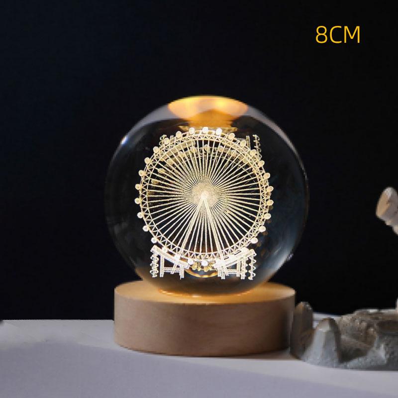 8 см 3D хрустальный шар хрустальная планета ночник лазерная гравировка солнечная система глобус астрономия подарок на день рождения украшение для домашнего стола