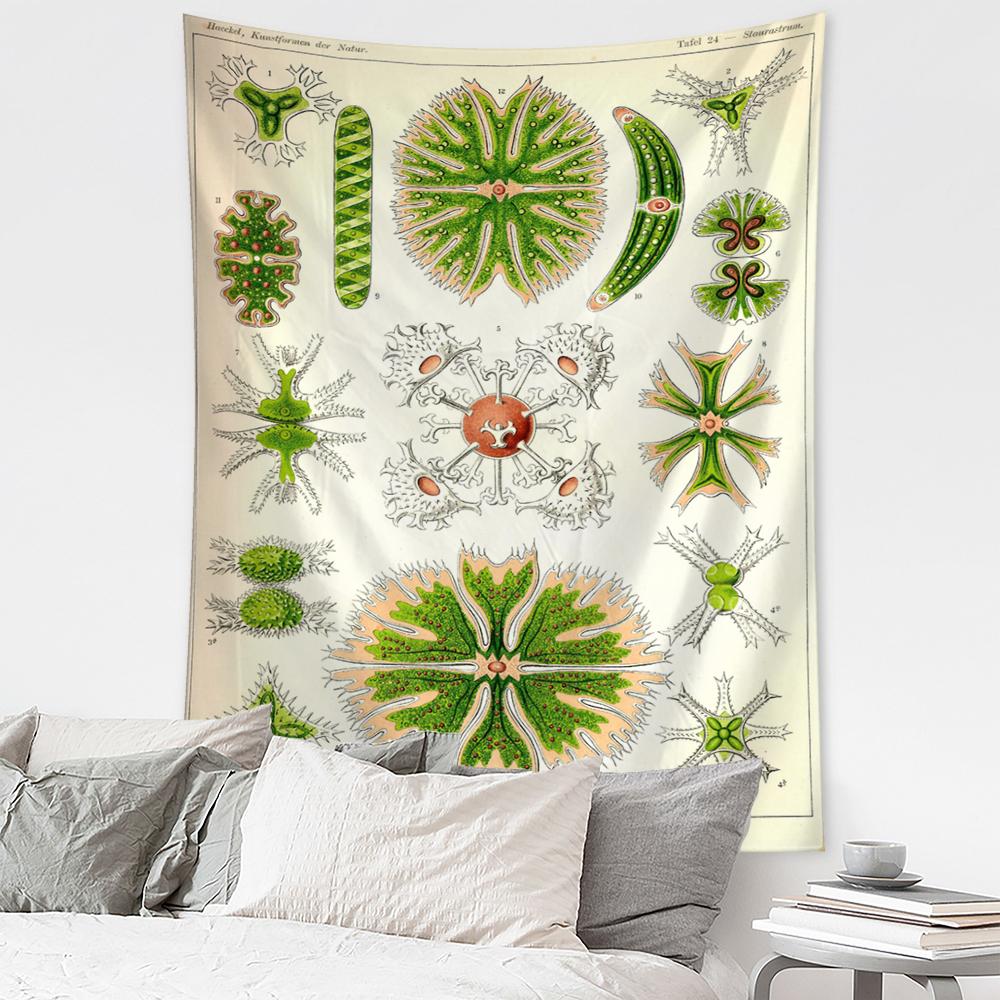Карта идентификации подводных насекомых, настенный гобелен в богемном стиле, психоделическое колдовство, искусство, загадочный домашний декор