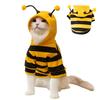 Pet Bee Costume Hood Dog Halloween Clothes Winter Warm Pet Hoodies Cat Holiday